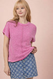 Curvy Mineral Washed Knit Casual Sweater