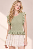 Sage Ruffled Knit Sweater