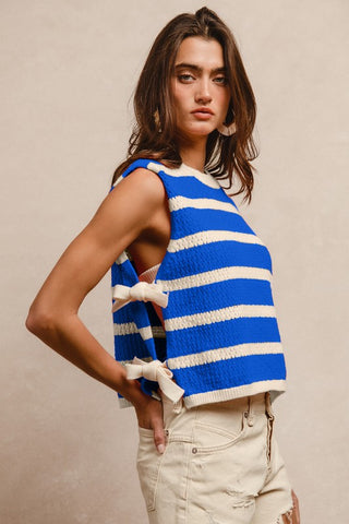 Side Tie Vest Top- Royal
