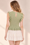 Sage Ruffled Knit Sweater
