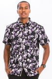 Weiv Mens Print Hawaiian Button Down Shirt WS7015