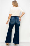 CURVY - MID RISE FLARE WITH DISTRESSED HEM