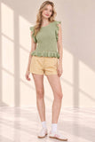Sage Ruffled Knit Sweater