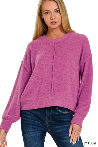 Magenta Hi-Low Hem Sweater