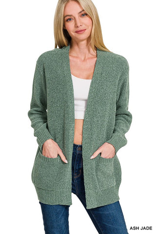 Open Front Cardigan-Ash Jade