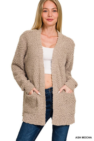 Popcorn Cardigan-Ash Mocha