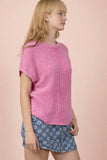 Curvy Mineral Washed Knit Casual Sweater