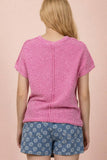 Curvy Mineral Washed Knit Casual Sweater