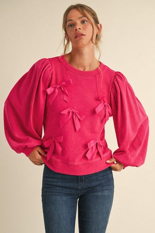 Hot Pink Bows Sweater