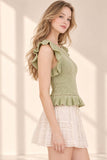 Sage Ruffled Knit Sweater