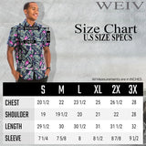 Weiv Mens Print Hawaiian Button Down Shirt WS7015