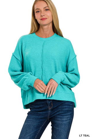 Teal Hi-Low Hem Sweater