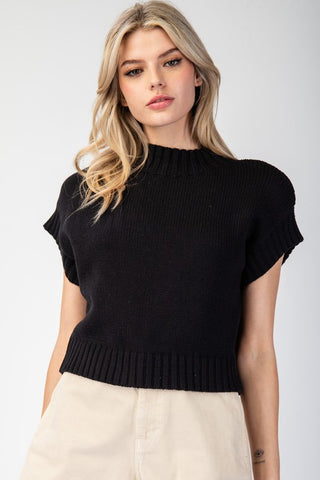 Cropped Short Sleeve Sweater