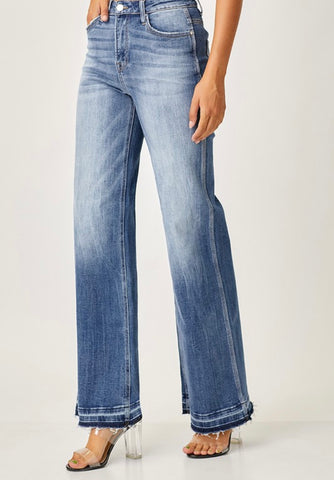 Plus High Rise Wide Straight Jeans