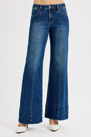 Mid Rise Wide Leg Jeans