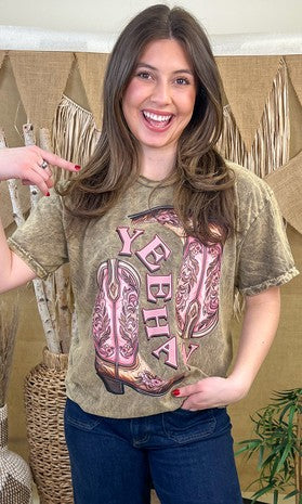 Mineral Wash “Yeehaw” Tee