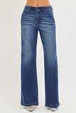 High Rise Wide Leg Slanted Pocket Jeans