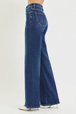 High Rise Wide Leg Jean with Crease Line