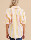 Pink and Yellow Button Top